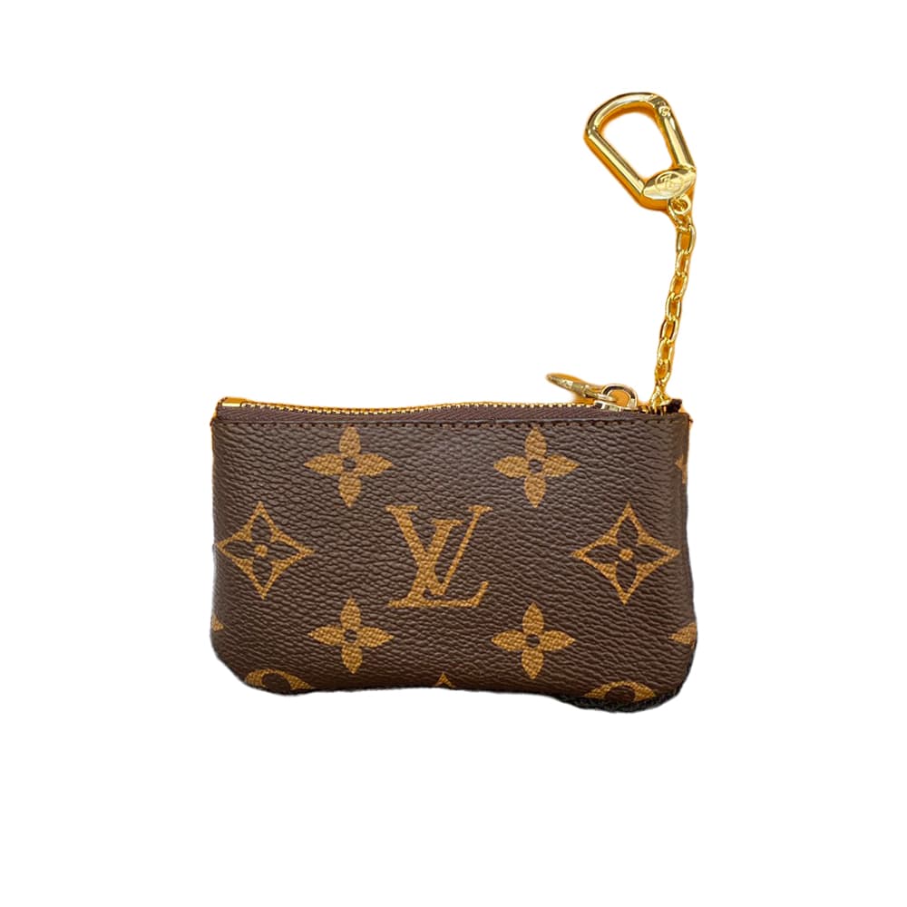 Louis Vuitton Inspired Luxury Card Holder – Monogram & Damier Patterns with Gold-toned Chain