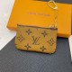 Louis Vuitton Inspired Luxury Card Holder – Monogram & Damier Patterns with Gold-toned Chain