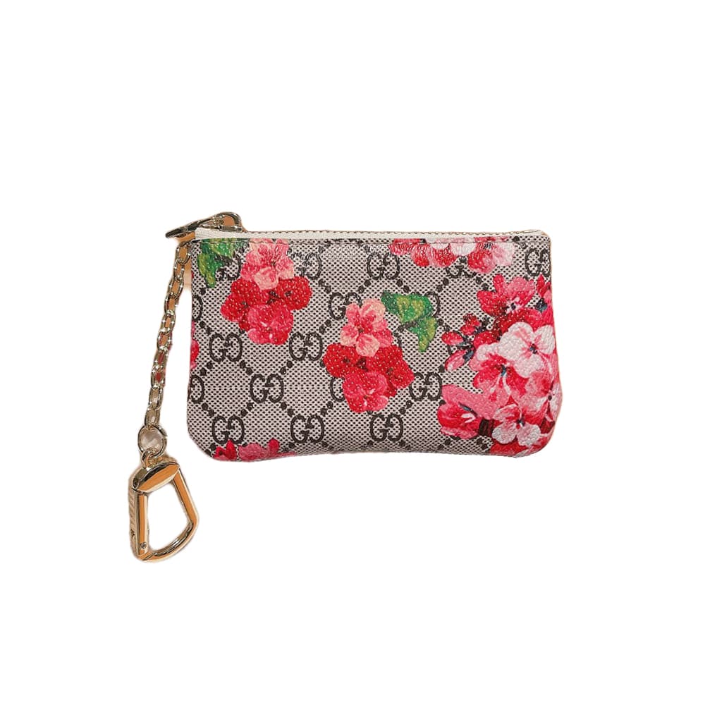 Gucci GG Monogram Luxury Card Holder with Gold-toned Chain (Small Wallet for Cards & Cash)