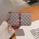 Gucci GG Monogram Luxury Card Holder with Gold-toned Chain (Small Wallet for Cards & Cash)