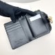 Dior Cannage Quilted Leather Luxury Card Holder with Gold-toned D.I.O.R. Charm (Black)
