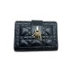Dior Cannage Quilted Leather Luxury Card Holder with Gold-toned D.I.O.R. Charm (Black)