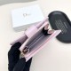 Dior Cannage Quilted Leather Luxury Card Holder with Gold-toned D.I.O.R. Charm (Pink)