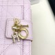 Dior Cannage Quilted Leather Luxury Card Holder with Gold-toned D.I.O.R. Charm (Pink)