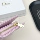 Dior Cannage Quilted Leather Luxury Card Holder with Gold-toned D.I.O.R. Charm (Pink)