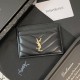 YSL Gold-toned Logo Luxury Card Holder – V-Stitch Leather (5 Card Slots)