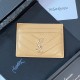 YSL Gold-toned Logo Luxury Card Holder – V-Stitch Leather (5 Card Slots)
