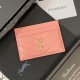 YSL Gold-toned Logo Luxury Card Holder – V-Stitch Leather (5 Card Slots)