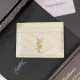 YSL Gold-toned Logo Luxury Card Holder – V-Stitch Leather (5 Card Slots)