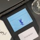 YSL Solid Color Logo Luxury Card Holder – V-Stitch Leather (5 Card Slots)