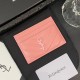 YSL Solid Color Logo Luxury Card Holder – V-Stitch Leather (5 Card Slots)