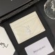 YSL Solid Color Logo Luxury Card Holder – V-Stitch Leather (5 Card Slots)