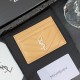 YSL Solid Color Logo Luxury Card Holder – V-Stitch Leather (5 Card Slots)