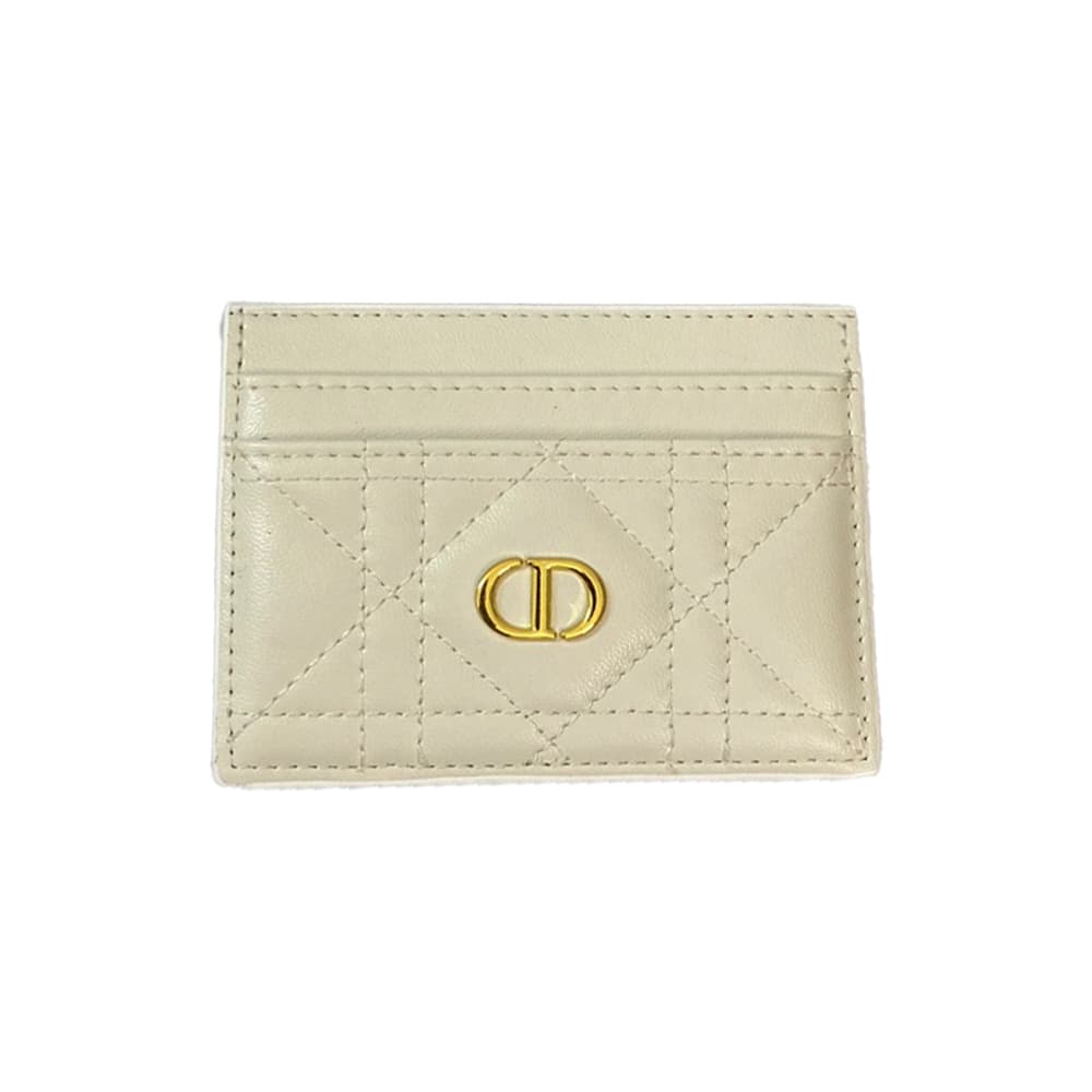 Dior Cannage Quilted Leather Luxury Card Holder – Gold CD Logo (5 Card Slots)