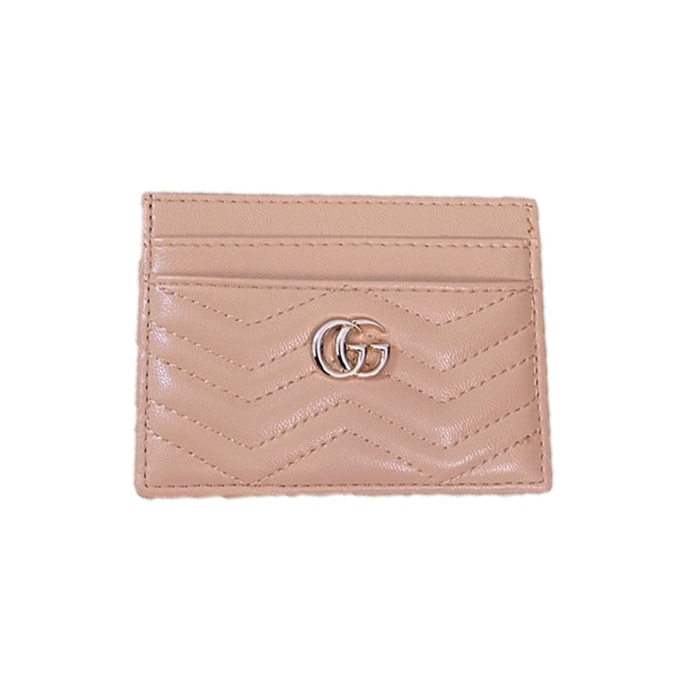 Gucci Wave Quilted Leather Luxury Card Holder – Gold-toned GG Logo (5 Card Slots)