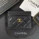 Chanel Diamond Quilted Luxury Card Holder - Gold-toned CC Logo (5 Card Slots)