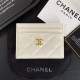 Chanel Diamond Quilted Luxury Card Holder - Gold-toned CC Logo (5 Card Slots)