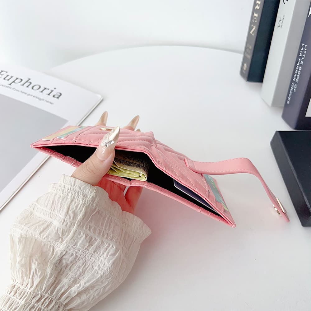 Prada Triangle Logo Foldable Luxury Card Holder - V-Stitch Leather | Designer Slim Wallet