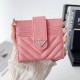 Prada Triangle Logo Foldable Luxury Card Holder - V-Stitch Leather | Designer Slim Wallet
