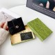 Gucci Wave Foldable Luxury Card Holder - Signature GG Metal Logo & Designer Slim Leather Wallet