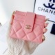 CHANEL Diamond Quilted Leather Foldable Luxury Card Holder - Designer Wallet with Gold Metal Logo