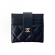 CHANEL Diamond Quilted Leather Foldable Luxury Card Holder - Designer Wallet with Gold Metal Logo