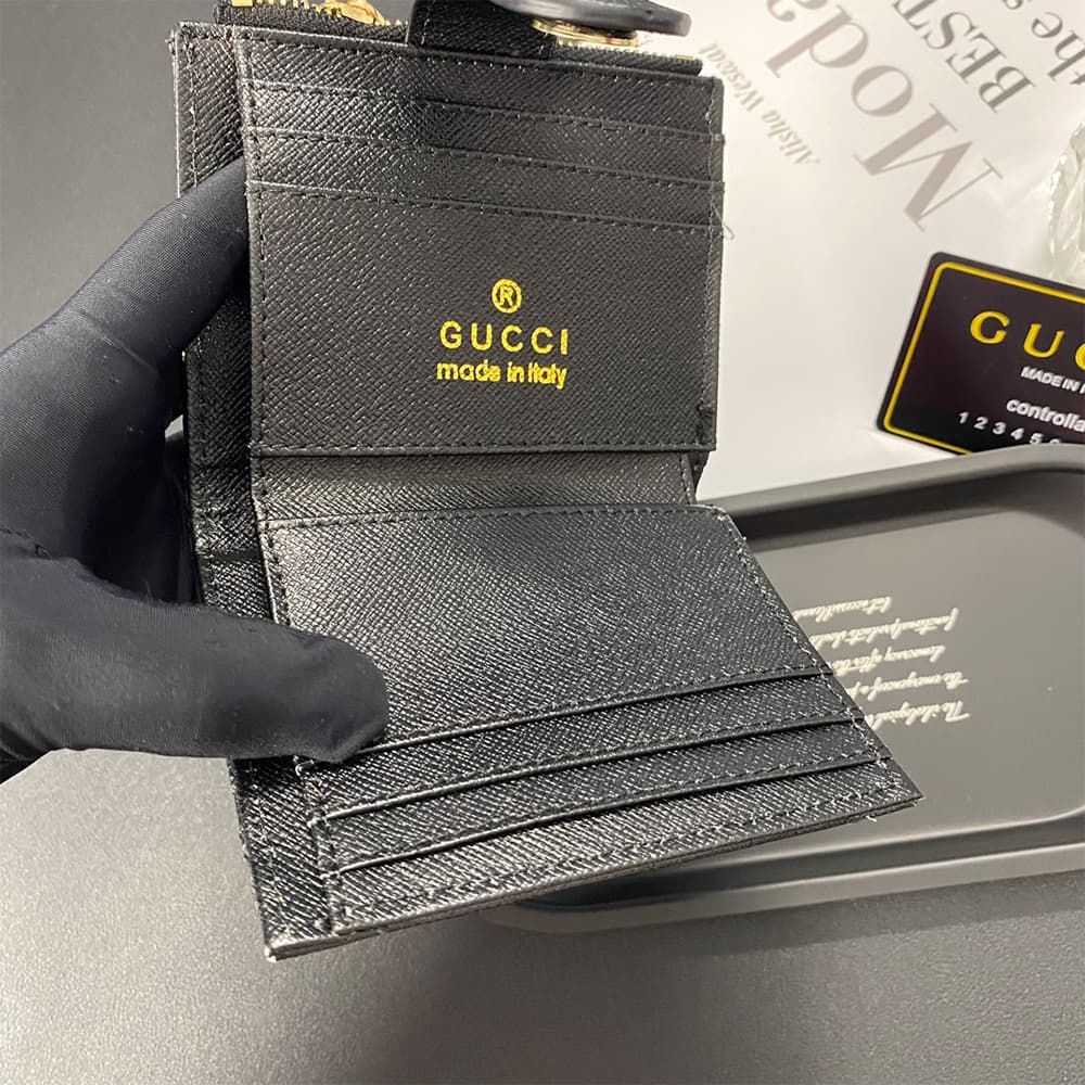 GUCCI Ophidia Golden-toned GG Clasp Coin Pocket Wallet