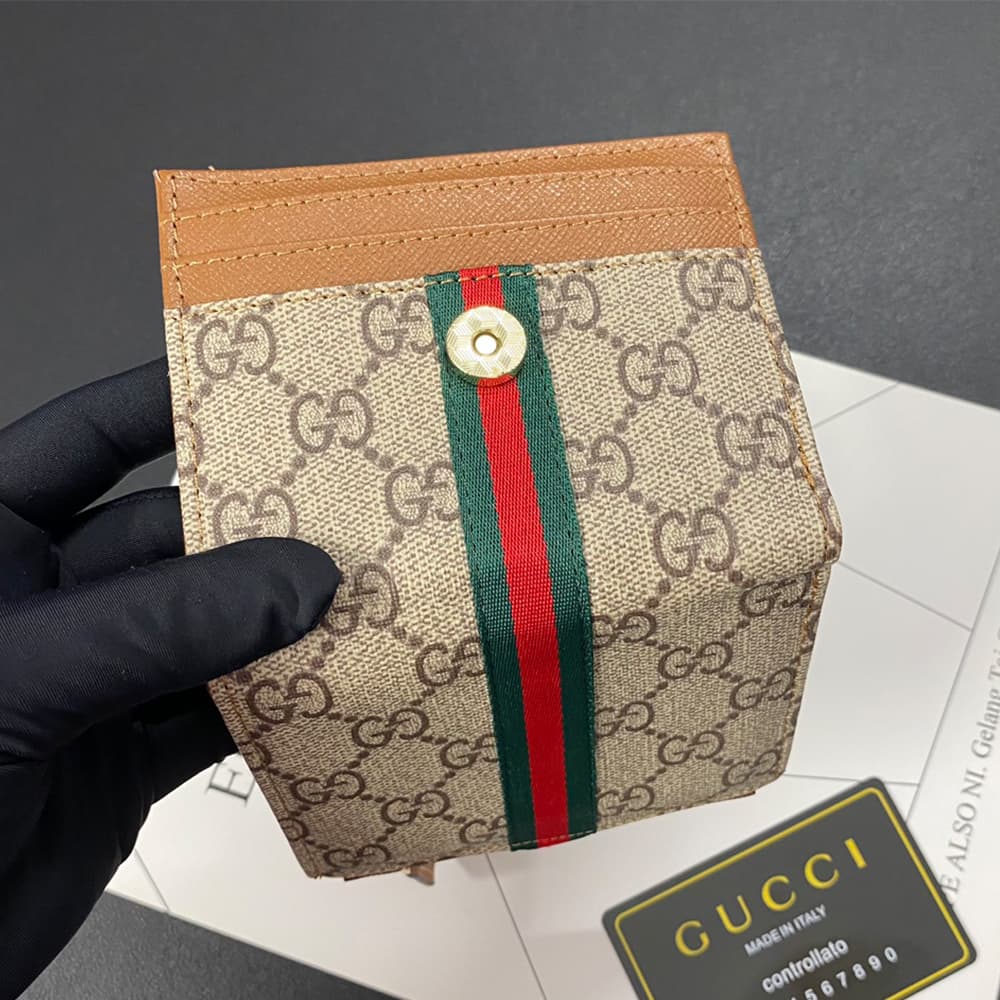 GUCCI Ophidia Golden-toned GG Clasp Coin Pocket Wallet