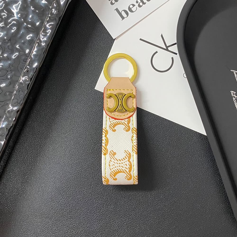 Celine Triomphe Keychain with Monogram - Luxury Designer Key Ring