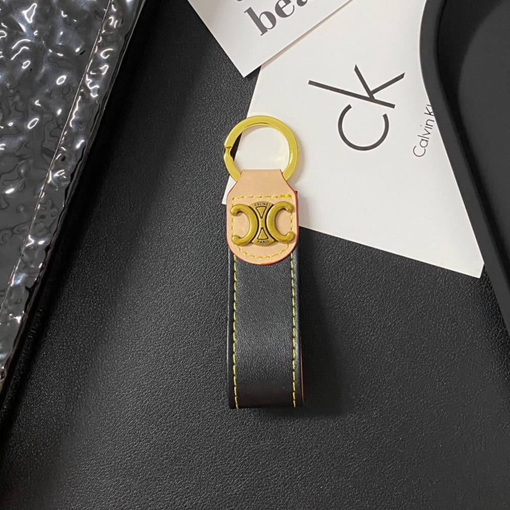 Celine Triomphe Keychain with Monogram - Luxury Designer Key Ring