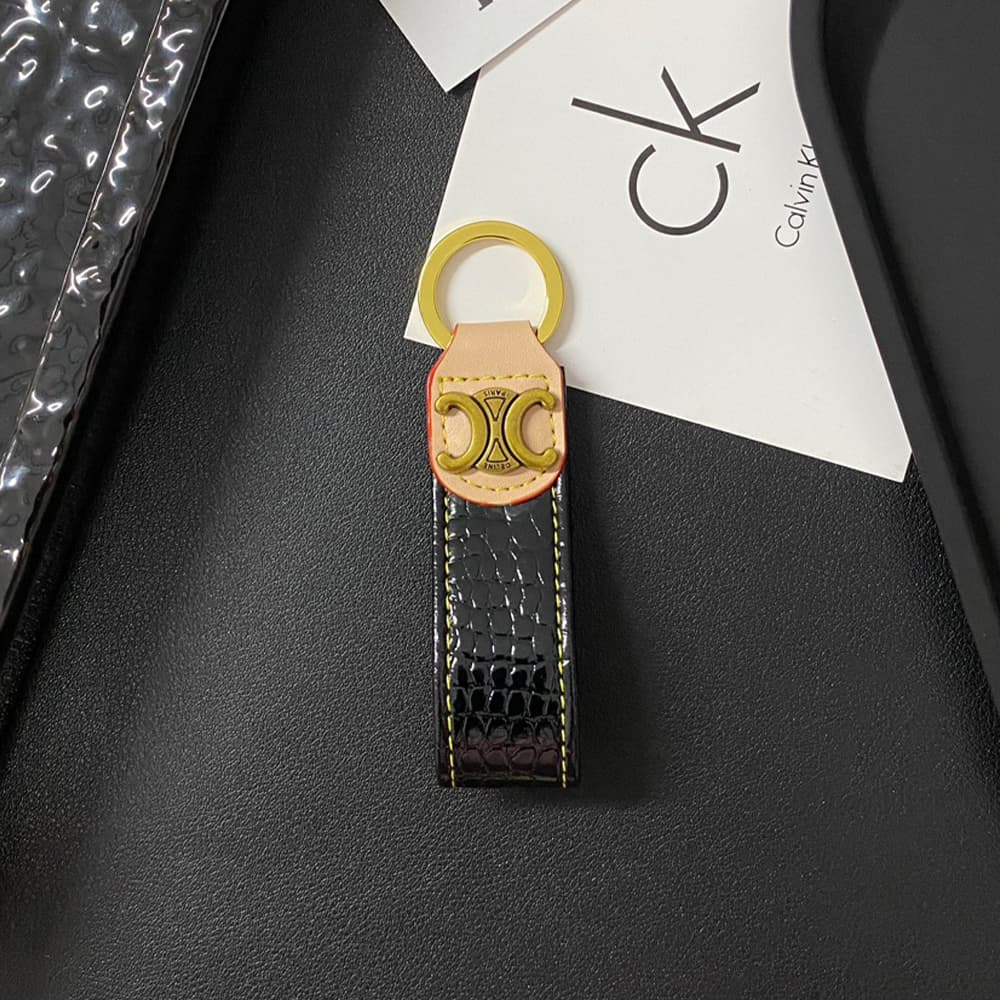 Celine Triomphe Keychain with Monogram - Luxury Designer Key Ring