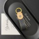 Montblanc Star Keychain - Luxury Leather Key Ring with Gold-Tone Accents