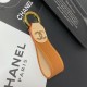 CHANEL CC Logo Keychain - Luxury Leather Key Ring with Gold Accents