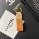 CHANEL CC Logo Keychain - Luxury Leather Key Ring with Gold Accents