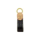 CHANEL CC Logo Keychain - Luxury Leather Key Ring with Gold Accents