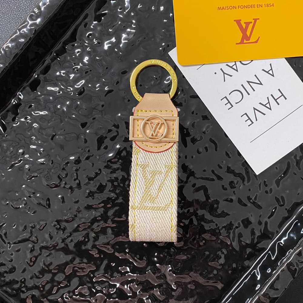 Louis Vuitton Dauphine & Monogram Keychain - Luxury Accent in Premium Denim/Leather