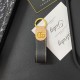 Gucci Luxury Keychain - GG Monogram & Gold-Tone Hardware in Premium Denim/Leather