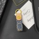 Gucci Luxury Keychain - GG Monogram & Gold-Tone Hardware in Premium Denim/Leather