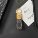 Gucci Luxury Keychain - GG Monogram & Gold-Tone Hardware in Premium Denim/Leather