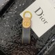 Dior Luxury Keychain - Oblique Pattern & Gold CD Logo in Premium Leather/Jacquard