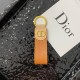 Dior Luxury Keychain - Oblique Pattern & Gold CD Logo in Premium Leather/Jacquard