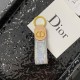 Dior Luxury Keychain - Oblique Pattern & Gold CD Logo in Premium Leather/Jacquard