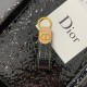 Dior Luxury Keychain - Oblique Pattern & Gold CD Logo in Premium Leather/Jacquard