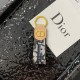 Dior Luxury Keychain - Oblique Pattern & Gold CD Logo in Premium Leather/Jacquard