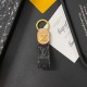 Louis Vuitton Luxury Keychain - Monogram Pattern & Gold LV Logo in Premium Denim/Leather