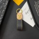 Louis Vuitton Luxury Keychain - Monogram Pattern & Gold LV Logo in Premium Denim/Leather