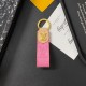 Louis Vuitton Luxury Keychain - Monogram Pattern & Gold LV Logo in Premium Denim/Leather