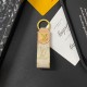 Louis Vuitton Luxury Keychain - Monogram Pattern & Gold LV Logo in Premium Denim/Leather