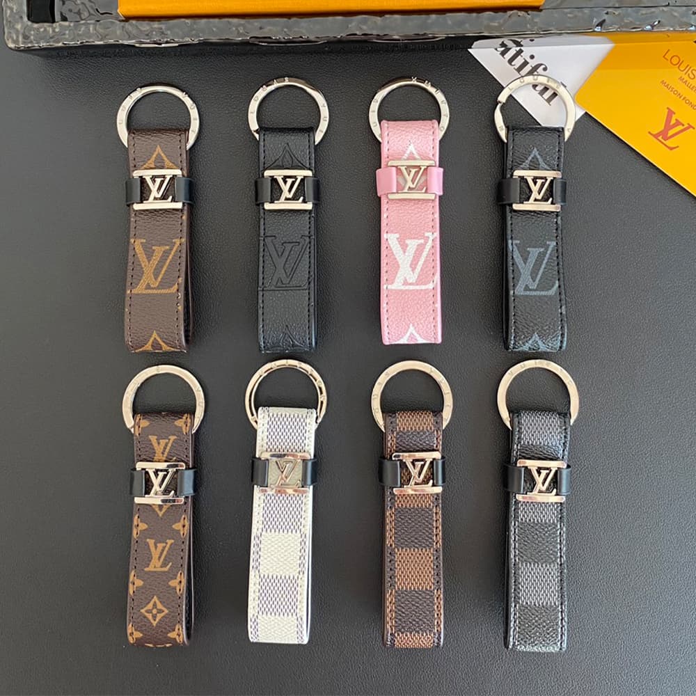 Louis Vuitton Keychain with Silver Metal Logo -  Monogram & Damier Patterns Accents