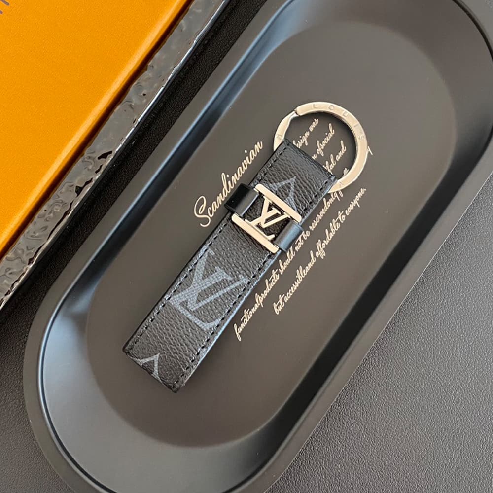 Louis Vuitton Keychain with Silver Metal Logo -  Monogram & Damier Patterns Accents